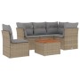 Juego de sofás jardín con cojines 6 pzas ratán sintético beige de , Conjuntos de jardín - Ref: Foro24-3223644, Precio: 362,10...