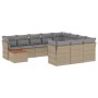 Set de sofás de jardín 11pzas con cojines ratán sintético beige de , Conjuntos de jardín - Ref: Foro24-3223847, Precio: 653,7...