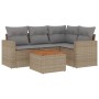 Juego de sofás jardín con cojines 5 pzas ratán sintético beige de , Conjuntos de jardín - Ref: Foro24-3224106, Precio: 325,90...
