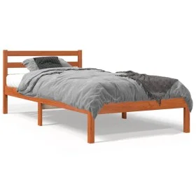 Estructura de cama madera maciza de pino marrón cera 90x190 cm de , Camas y somieres - Ref: Foro24-844138, Precio: 69,05 €, D...