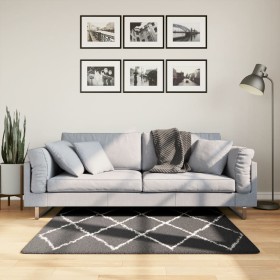 Alfombra de pelo largo moderna PAMPLONA negro y crema 120x120cm de , Alfombras - Ref: Foro24-375409, Precio: 49,42 €, Descuen...