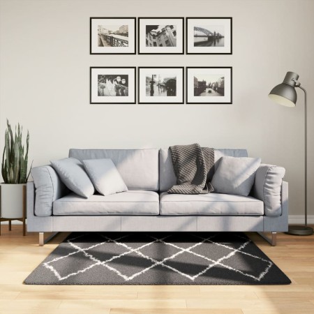 Alfombra de pelo largo moderna PAMPLONA negro y crema 120x120cm de , Alfombras - Ref: Foro24-375409, Precio: 49,42 €, Descuen...