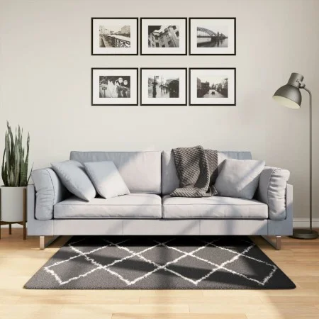 Alfombra de pelo largo moderna PAMPLONA negro y crema 120x120cm de , Alfombras - Ref: Foro24-375409, Precio: 45,71 €, Descuen...