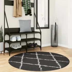 Alfombra de pelo largo moderna PAMPLONA negro y crema Ø 120 cm de , Alfombras - Ref: Foro24-375421, Precio: 32,10 €, Descuent...