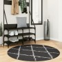 Alfombra de pelo largo moderna PAMPLONA negro y crema Ø 120 cm de , Alfombras - Ref: Foro24-375421, Precio: 32,48 €, Descuent...