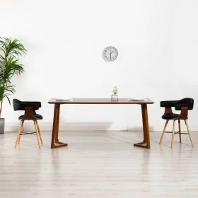 Sillas de comedor 2 uds cuero sintético y madera curvada negro de vidaXL, Sillas de comedor - Ref: Foro24-283137, Precio: 216...