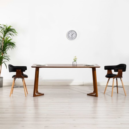 Sillas de comedor 2 uds cuero sintético y madera curvada negro de vidaXL, Sillas de comedor - Ref: Foro24-283137, Precio: 208...