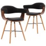 Sillas de comedor 2 uds cuero sintético y madera curvada negro de vidaXL, Sillas de comedor - Ref: Foro24-283137, Precio: 208...