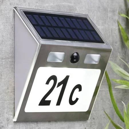 HI Número de casa con luz LED solar plateado de HI, Números y letras para casas - Ref: Foro24-435303, Precio: 25,81 €, Descue...