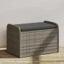 Banco de almacenaje con cojín ratán sintético gris 80x51x52 cm de , Bancos de jardín - Ref: Foro24-365731, Precio: 134,20 €, ...