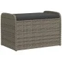 Banco de almacenaje con cojín ratán sintético gris 80x51x52 cm de , Bancos de jardín - Ref: Foro24-365731, Precio: 134,20 €, ...