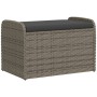 Banco de almacenaje con cojín ratán sintético gris 80x51x52 cm de , Bancos de jardín - Ref: Foro24-365731, Precio: 143,17 €, ...