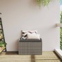 Banco de almacenaje con cojín ratán sintético gris 80x51x52 cm de , Bancos de jardín - Ref: Foro24-365731, Precio: 143,17 €, ...
