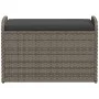Banco de almacenaje con cojín ratán sintético gris 80x51x52 cm de , Bancos de jardín - Ref: Foro24-365731, Precio: 134,20 €, ...