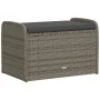 Banco de almacenaje con cojín ratán sintético gris 80x51x52 cm de , Bancos de jardín - Ref: Foro24-365731, Precio: 134,20 €, ...