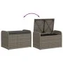 Banco de almacenaje con cojín ratán sintético gris 80x51x52 cm de , Bancos de jardín - Ref: Foro24-365731, Precio: 134,20 €, ...