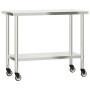 Mesa de trabajo para cocina con estante acero inox 110x55x150cm de , Restauración - Ref: Foro24-3208906, Precio: 281,78 €, De...