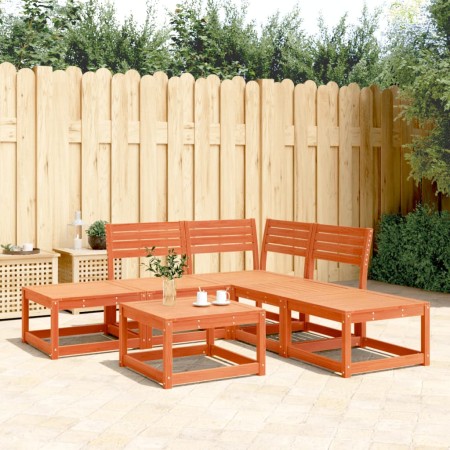 Juego de sofás de jardín 5 pzas madera maciza pino marrón cera de , Conjuntos de jardín - Ref: Foro24-3216957, Precio: 392,60...