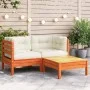 2-Sitzer-Gartensofa mit Kissen und Fußstütze von , Modulare Sofas für den Außenbereich - Ref: Foro24-838178, Preis: 234,90 €,...