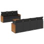 Set de sofás de jardín 8 piezas y cojines ratán sintético negro de , Conjuntos de jardín - Ref: Foro24-3259885, Precio: 484,0...