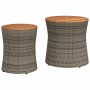 Mesas auxiliares jardín 2 pzas superficie de madera ratán gris de , Mesas de jardín - Ref: Foro24-366289, Precio: 153,77 €, D...