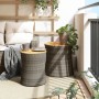 Mesas auxiliares jardín 2 pzas superficie de madera ratán gris de , Mesas de jardín - Ref: Foro24-366289, Precio: 153,77 €, D...