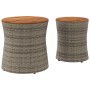 Mesas auxiliares jardín 2 pzas superficie de madera ratán gris de , Mesas de jardín - Ref: Foro24-366289, Precio: 153,77 €, D...