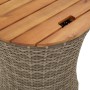 Mesas auxiliares jardín 2 pzas superficie de madera ratán gris de , Mesas de jardín - Ref: Foro24-366289, Precio: 153,77 €, D...