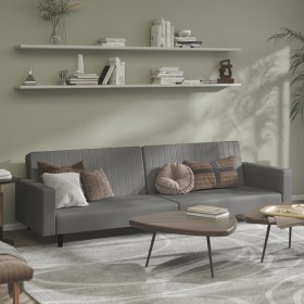 Sofá cama de 2 plazas cuero sintético gris de , Sofás - Ref: Foro24-375953, Precio: 271,23 €, Descuento: %