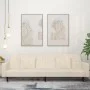 Sofá cama de 2 plazas con dos almohadas terciopelo color crema de , Sofás - Ref: Foro24-375823, Precio: 277,03 €, Descuento: %