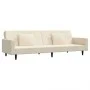 Sofá cama de 2 plazas con dos almohadas terciopelo color crema de , Sofás - Ref: Foro24-375823, Precio: 277,03 €, Descuento: %