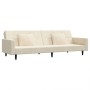 Sofá cama de 2 plazas con dos almohadas terciopelo color crema de , Sofás - Ref: Foro24-375823, Precio: 281,89 €, Descuento: %