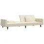Sofá cama de 2 plazas con dos almohadas terciopelo color crema de , Sofás - Ref: Foro24-375823, Precio: 277,03 €, Descuento: %