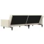 Sofá cama de 2 plazas con dos almohadas terciopelo color crema de , Sofás - Ref: Foro24-375823, Precio: 277,03 €, Descuento: %