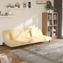 Sofá cama de 2 plazas con dos almohadas terciopelo color crema de , Sofás - Ref: Foro24-375814, Precio: 239,34 €, Descuento: %
