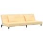 Sofá cama de 2 plazas con dos almohadas terciopelo color crema de , Sofás - Ref: Foro24-375814, Precio: 239,34 €, Descuento: %