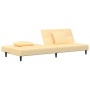 Sofá cama de 2 plazas con dos almohadas terciopelo color crema de , Sofás - Ref: Foro24-375814, Precio: 239,34 €, Descuento: %