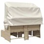 Sofá de jardín 2 plazas con toldo y taburetes ratán PE beige de , Sofás de exterior - Ref: Foro24-365802, Precio: 362,20 €, D...