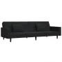 Sofá cama de 2 plazas con dos almohadas terciopelo negro de , Sofás - Ref: Foro24-375821, Precio: 270,30 €, Descuento: %