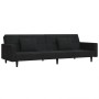 Sofá cama de 2 plazas con dos almohadas terciopelo negro de , Sofás - Ref: Foro24-375821, Precio: 274,95 €, Descuento: %