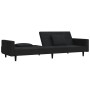Sofá cama de 2 plazas con dos almohadas terciopelo negro de , Sofás - Ref: Foro24-375821, Precio: 274,95 €, Descuento: %