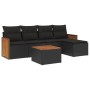 Set de sofás de jardín 6 piezas y cojines ratán sintético negro de , Conjuntos de jardín - Ref: Foro24-3260004, Precio: 357,2...
