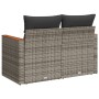 Sofá de jardín con cojines 2 plazas ratán sintético gris de , Sofás de exterior - Ref: Foro24-366144, Precio: 146,56 €, Descu...