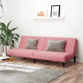 Rosafarbenes 2-Sitzer-Schlafsofa aus Samt von , Sofas - Ref: Foro24-375930, Preis: 231,21 €, Rabatt: %
