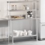 Mesa de trabajo para cocina con estante acero inox 110x55x150cm de , Restauración - Ref: Foro24-3208904, Precio: 292,37 €, De...