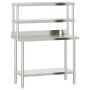 Mesa de trabajo para cocina con estante acero inox 110x55x150cm de , Restauración - Ref: Foro24-3208904, Precio: 292,37 €, De...