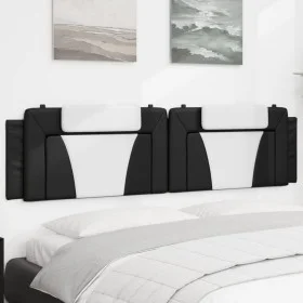 Cabecero de cama acolchado cuero sintético negro blanco 200 cm de , Cabeceros y pies de cama - Ref: Foro24-374819, Precio: 64...