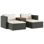 Set sofás jardín y cojines 5 pzas ratán sintético acacia negro de , Sofás de exterior - Ref: Foro24-365725, Precio: 259,09 €,...