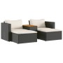 Set sofás jardín y cojines 5 pzas ratán sintético acacia negro de , Sofás de exterior - Ref: Foro24-365725, Precio: 261,37 €,...