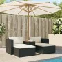 Set sofás jardín y cojines 5 pzas ratán sintético acacia negro de , Sofás de exterior - Ref: Foro24-365725, Precio: 259,09 €,...